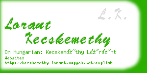 lorant kecskemethy business card